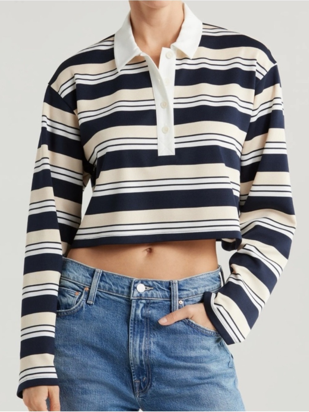 Reformation Anna Striped Rugby Shirt Medium - Picture 9 of 15
